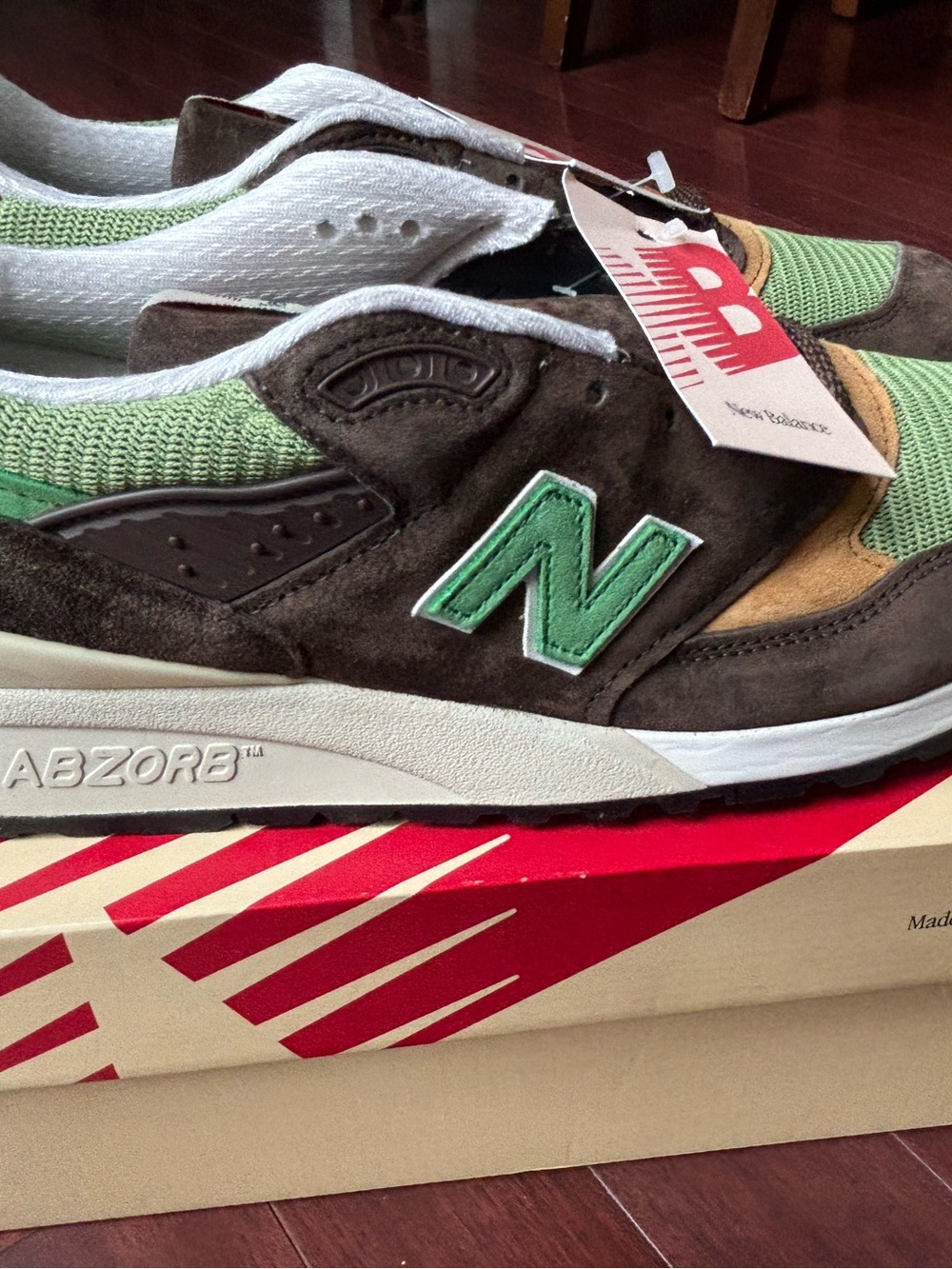 New balance men’s size 12 sneakers bnib green brown - Picture 4 of 12